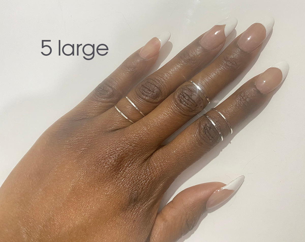 10 Thin small dainty midi rings silver tone plated set of 10 rings